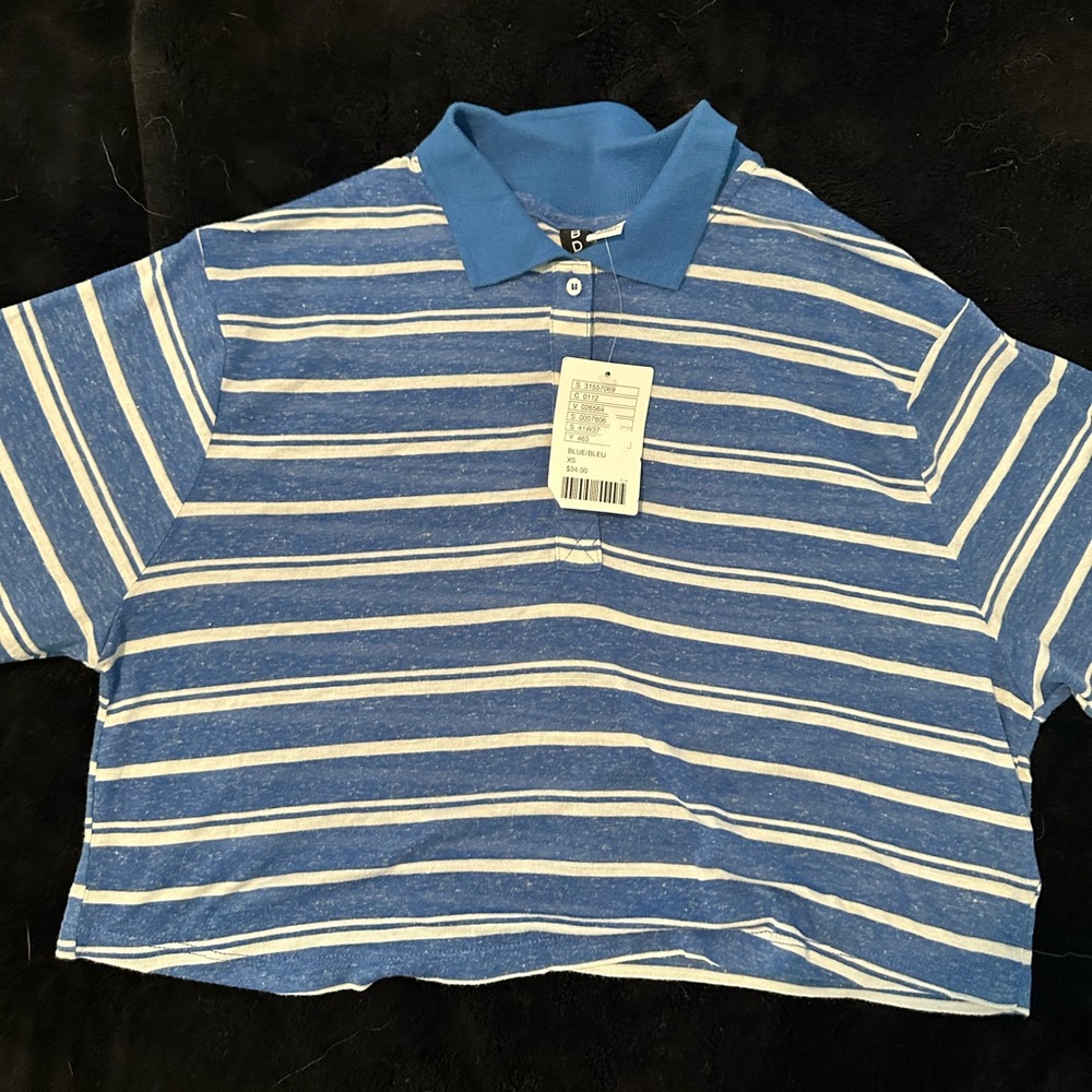 Blue Striped BDG Crop Top Size XS